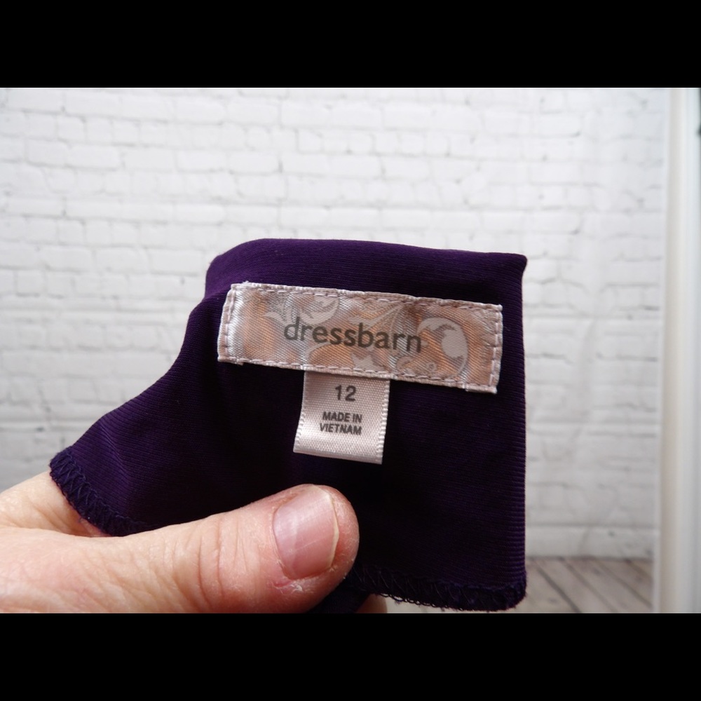 Dressbarn Purple Open Front Cropped Shrug Cardigan Short Sleeve SIZE 12 - Picture 3 of 11
